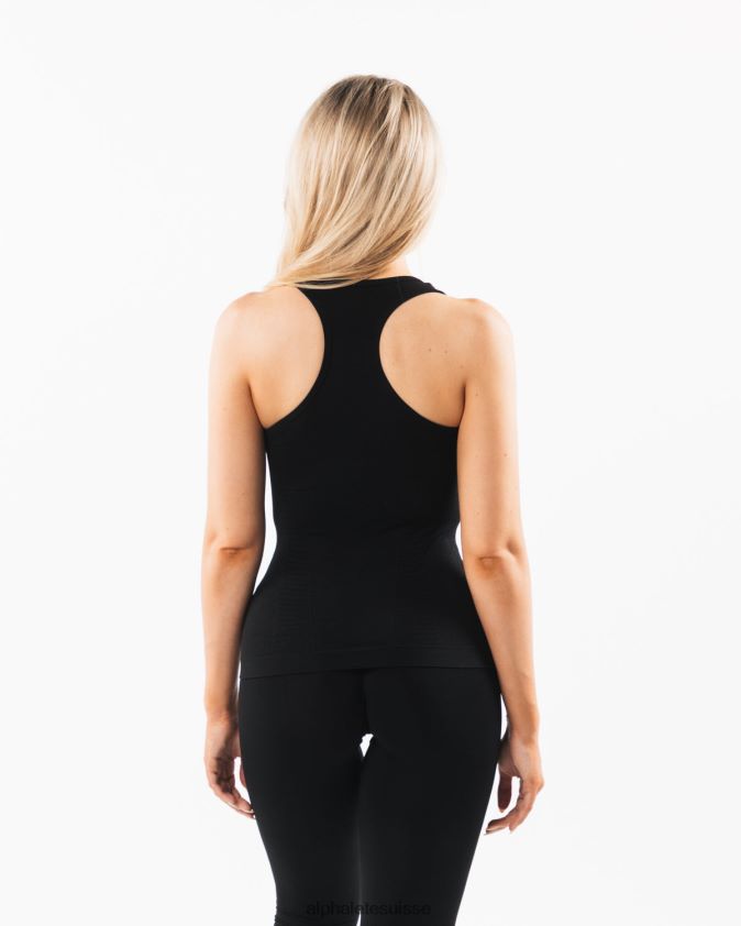 femmes vêtements 46FZDN164 Alphalete débardeur dos nageur sans couture noir