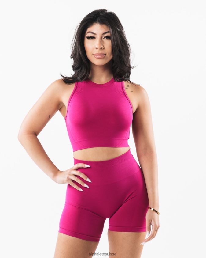 femmes vêtements 46FZDN166 Alphalete réservoir de récolte stratus rose magenta