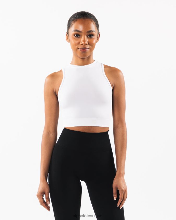 femmes vêtements 46FZDN170 Alphalete réservoir de récolte stratus blanc