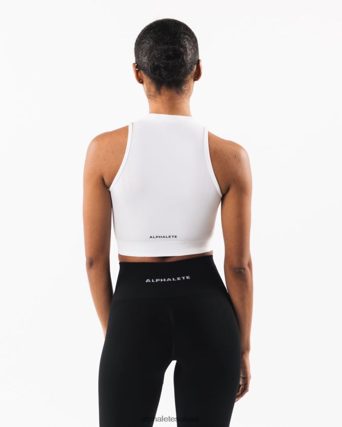 femmes vêtements 46FZDN170 Alphalete réservoir de récolte stratus blanc