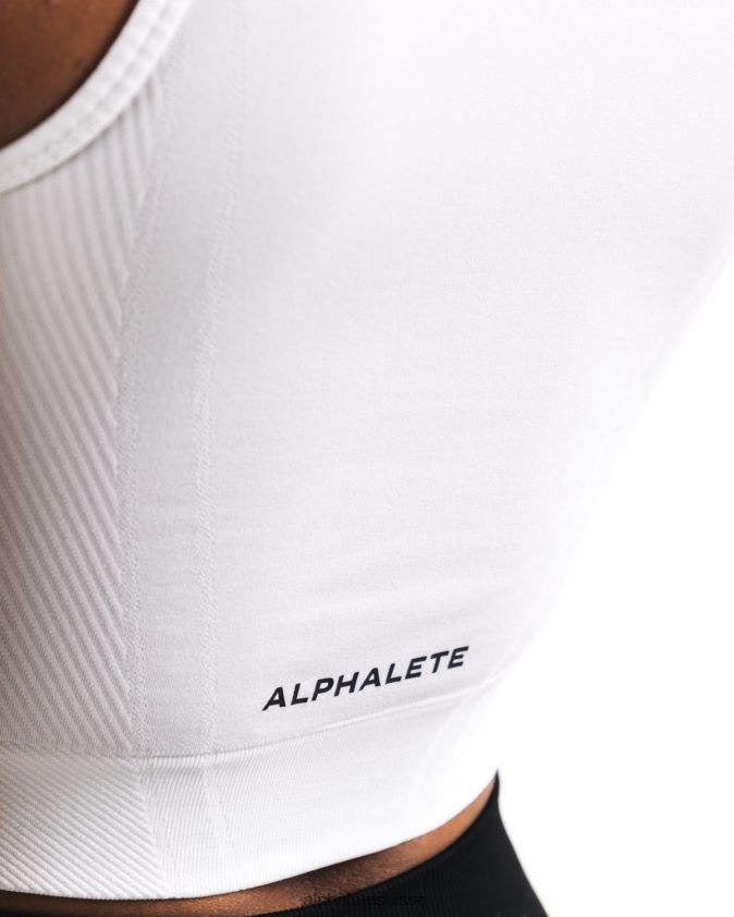 femmes vêtements 46FZDN170 Alphalete réservoir de récolte stratus blanc