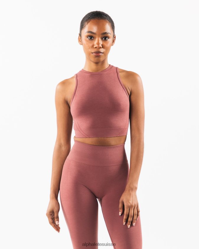 femmes vêtements 46FZDN171 Alphalete réservoir de récolte stratus rose rouge