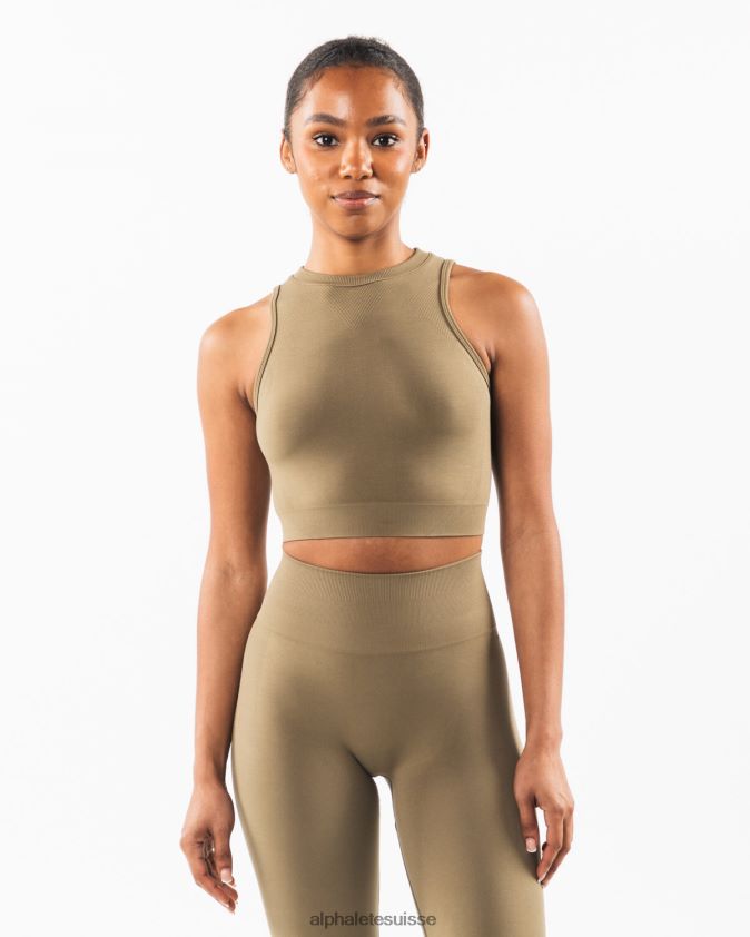 femmes vêtements 46FZDN173 Alphalete réservoir de récolte stratus saule vert