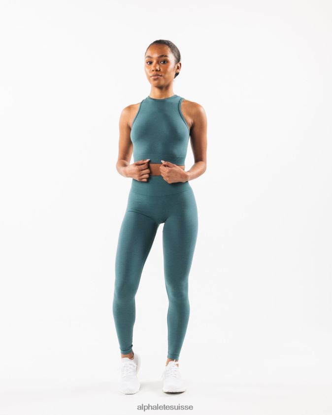 femmes vêtements 46FZDN174 Alphalete réservoir de récolte stratus océan bleu