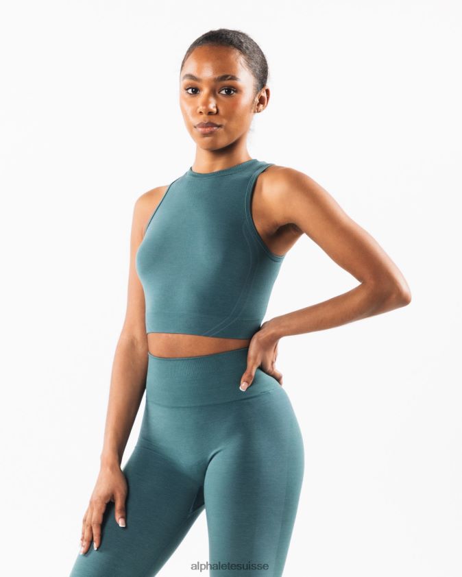 femmes vêtements 46FZDN174 Alphalete réservoir de récolte stratus océan bleu