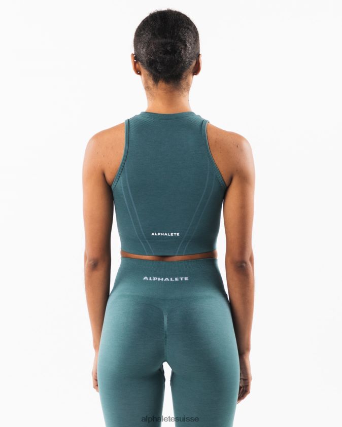 femmes vêtements 46FZDN174 Alphalete réservoir de récolte stratus océan bleu