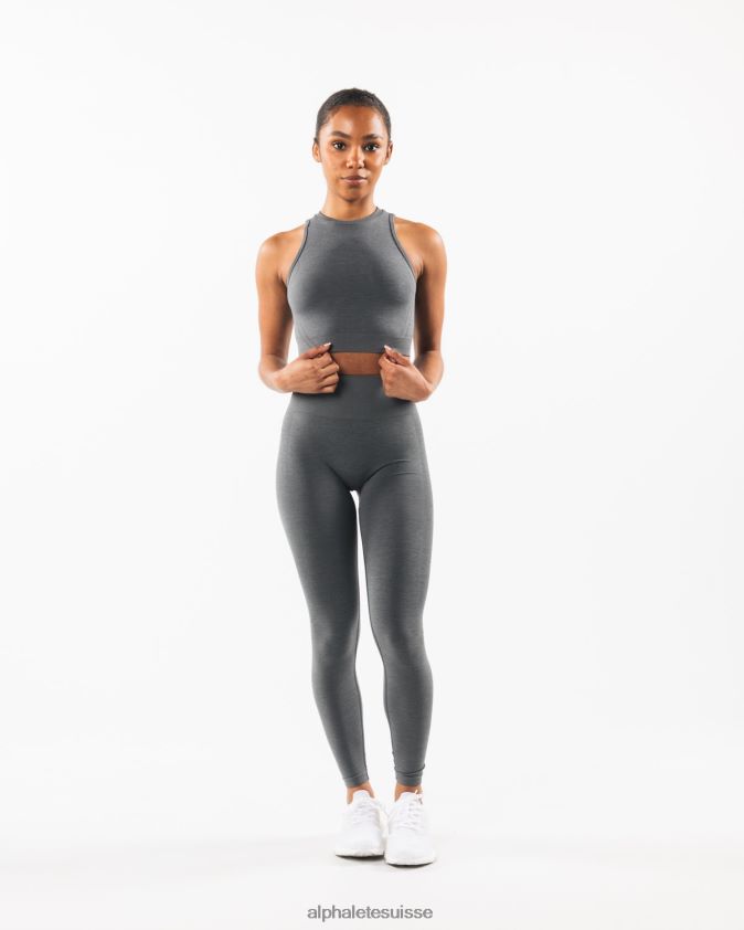 femmes vêtements 46FZDN175 Alphalete réservoir de récolte stratus gris fumée