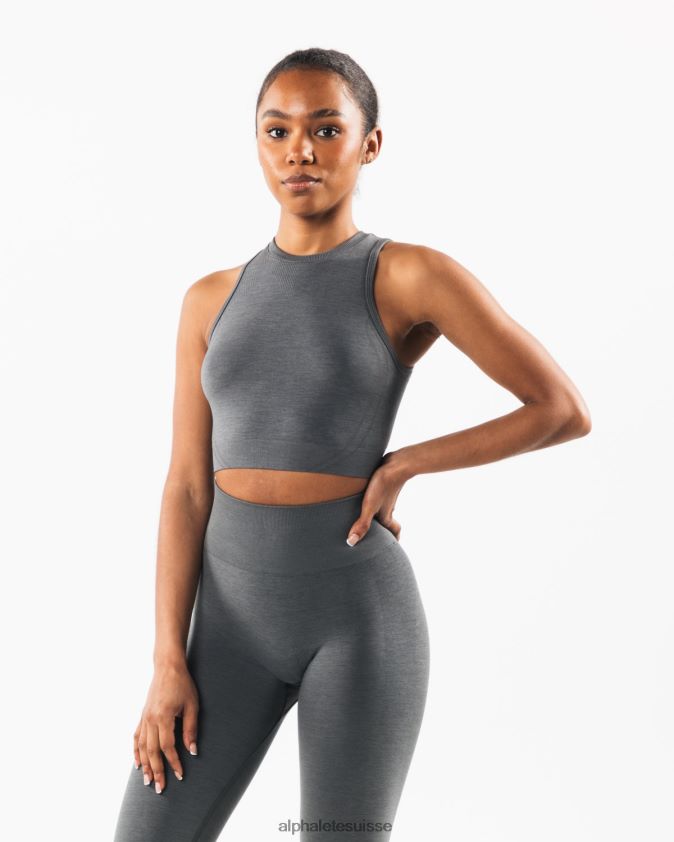 femmes vêtements 46FZDN175 Alphalete réservoir de récolte stratus gris fumée