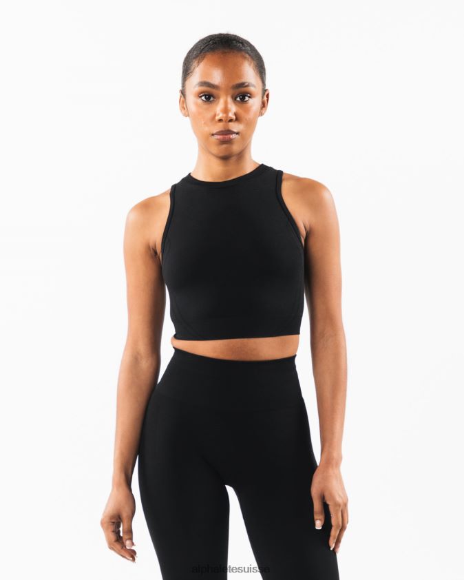 femmes vêtements 46FZDN176 Alphalete réservoir de récolte stratus noir