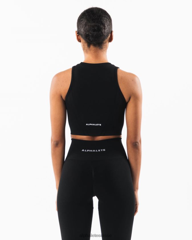 femmes vêtements 46FZDN176 Alphalete réservoir de récolte stratus noir