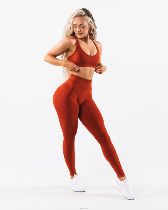 femmes vêtements 46FZDN372 Alphalete amplifier le legging contour Times Square Rouge