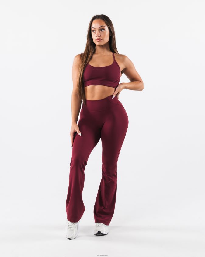 femmes vêtements 46FZDN376 Alphalete pantalon évasé aura rouge cranberry
