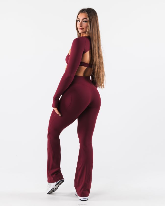 femmes vêtements 46FZDN377 Alphalete pantalon évasé aura rouge cranberry