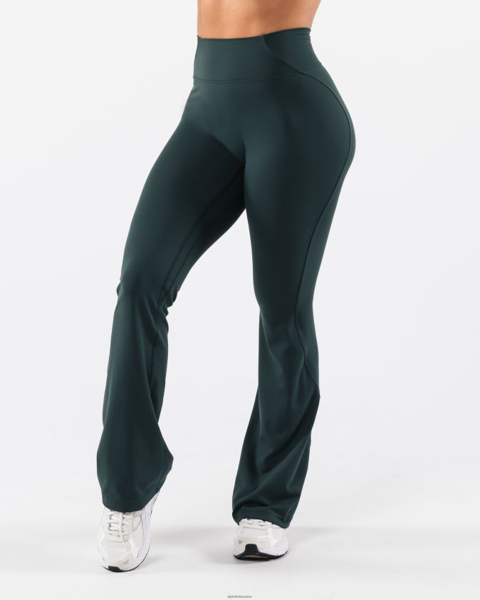 femmes vêtements 46FZDN379 Alphalete pantalon évasé aura vert cyprès