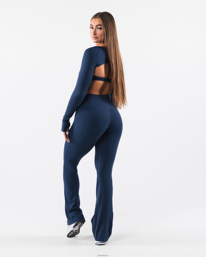 femmes vêtements 46FZDN386 Alphalete pantalon évasé aura bleu d'encre