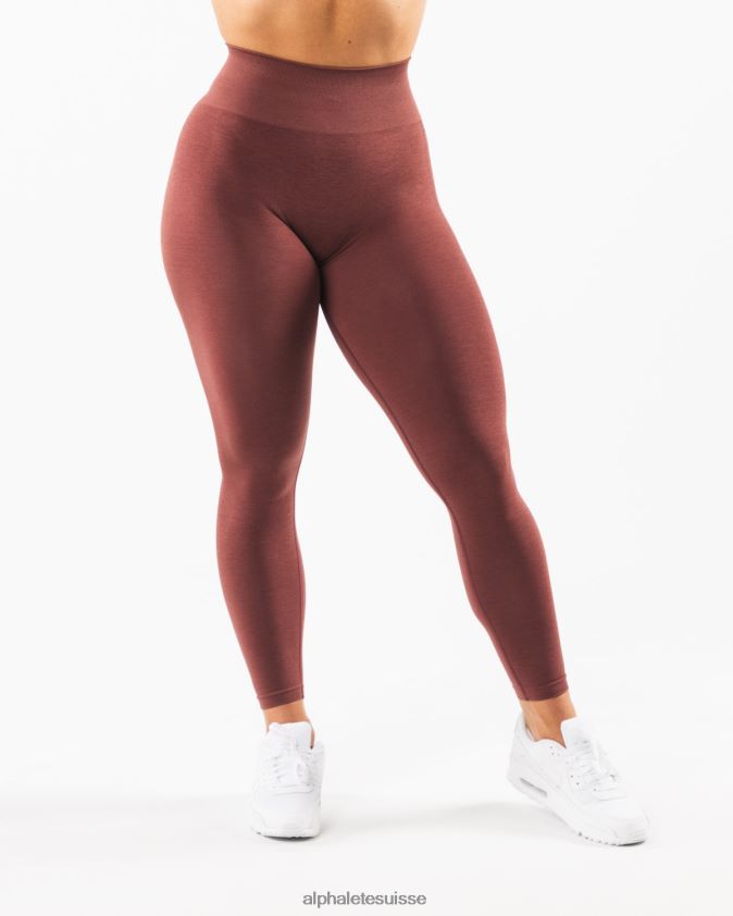 femmes vêtements 46FZDN390 Alphalete amplifier le legging rose poussiéreux rouge