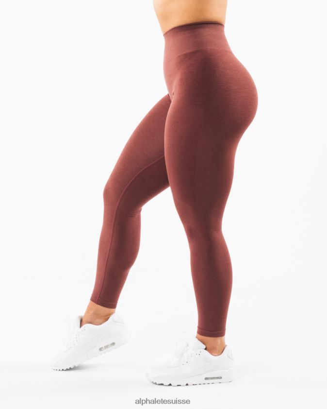 femmes vêtements 46FZDN390 Alphalete amplifier le legging rose poussiéreux rouge
