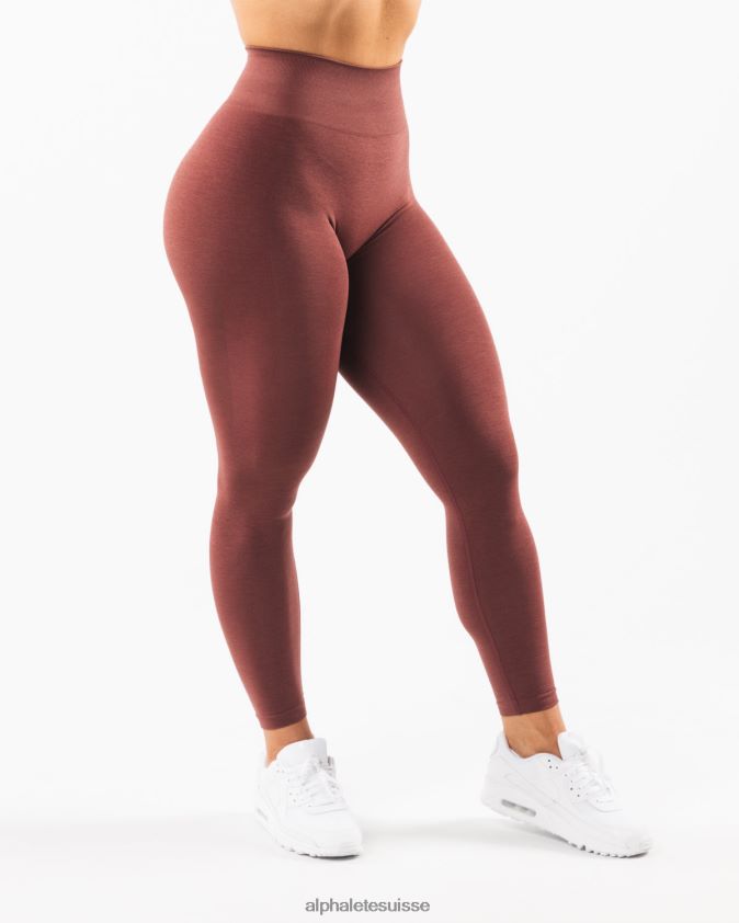 femmes vêtements 46FZDN390 Alphalete amplifier le legging rose poussiéreux rouge