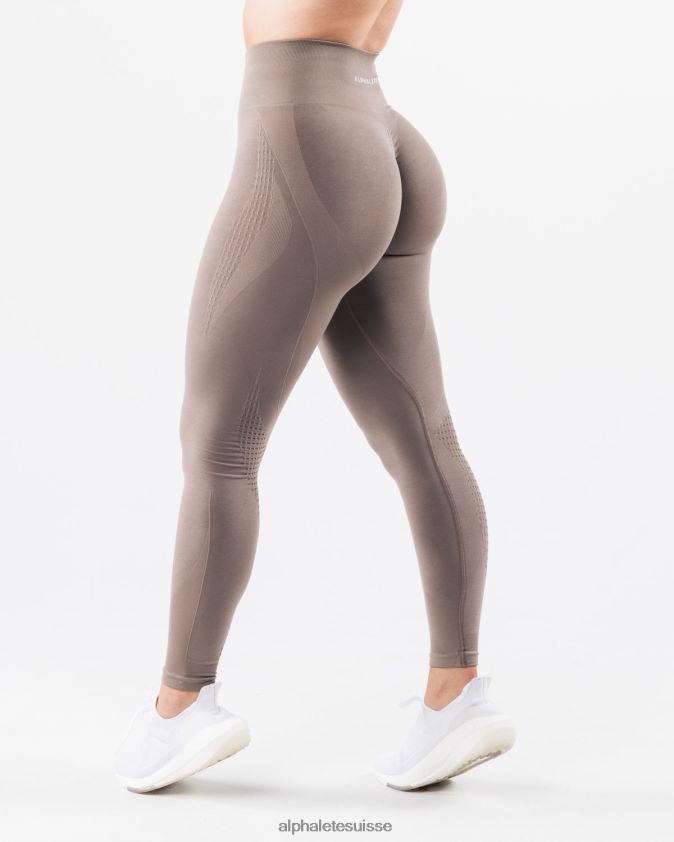 femmes vêtements 46FZDN405 Alphalete amplifier le legging contour brun moka