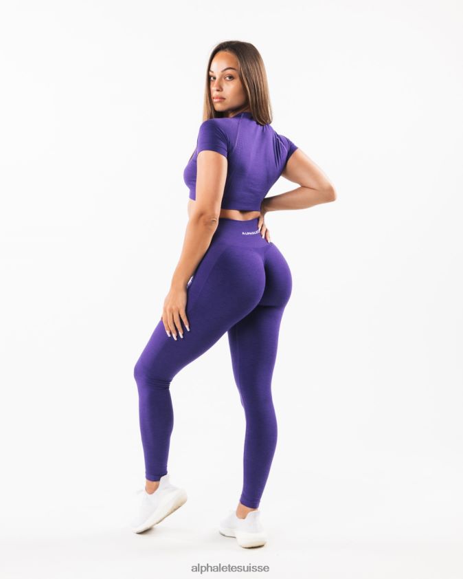 femmes vêtements 46FZDN411 Alphalete amplifier le legging violet électrique