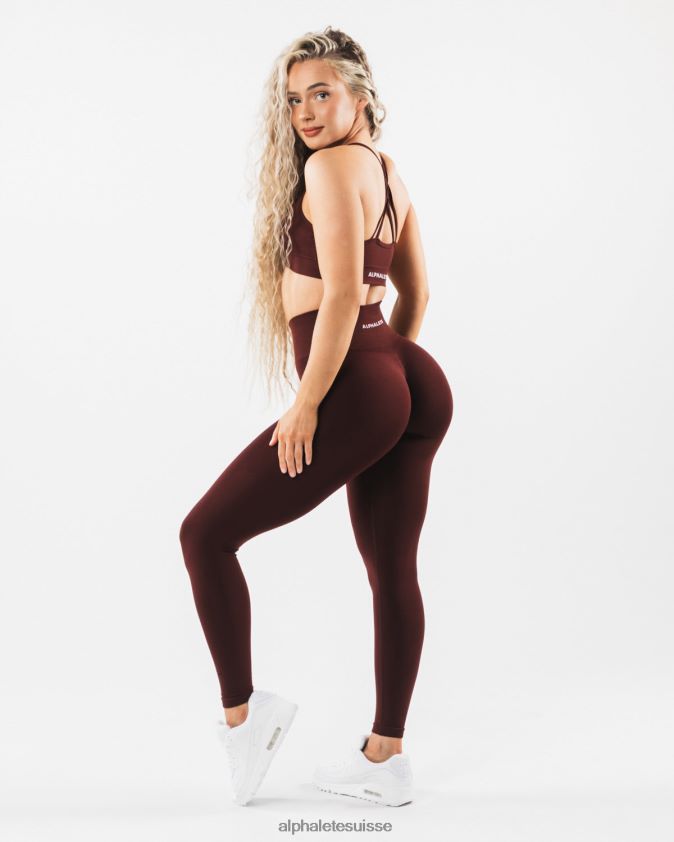 femmes vêtements 46FZDN423 Alphalete amplifier le legging sangria rouge
