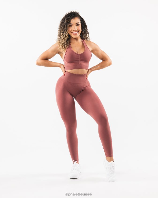 femmes vêtements 46FZDN424 Alphalete amplifier le legging rose rouge