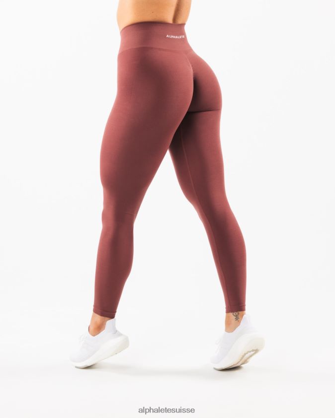 femmes vêtements 46FZDN425 Alphalete amplifier le legging rouge d'automne
