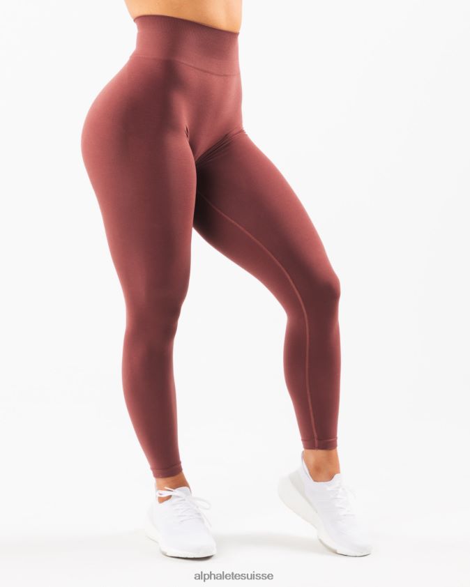 femmes vêtements 46FZDN425 Alphalete amplifier le legging rouge d'automne