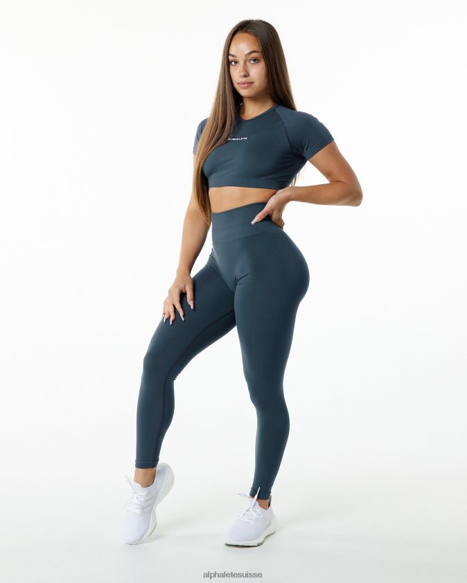 femmes vêtements 46FZDN442 Alphalete amplifier le legging bleu baleine