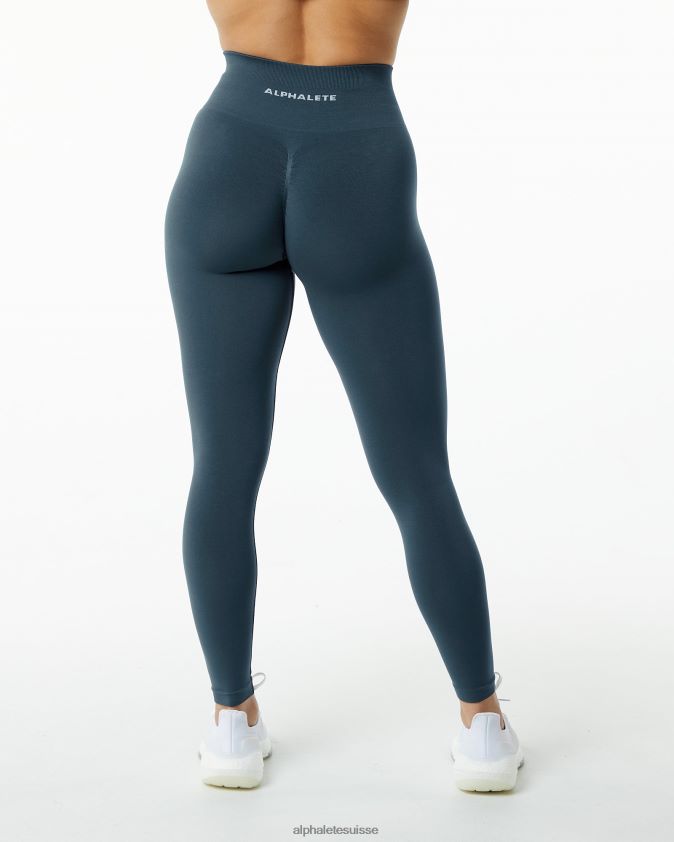 femmes vêtements 46FZDN442 Alphalete amplifier le legging bleu baleine