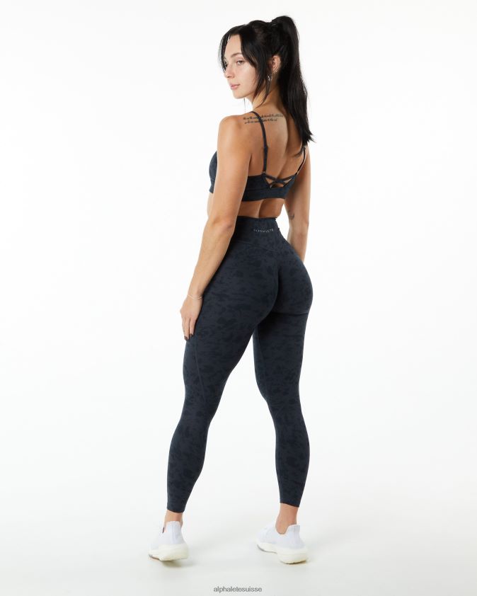 femmes vêtements 46FZDN445 Alphalete legging de puissance de surface imprimé galets noir
