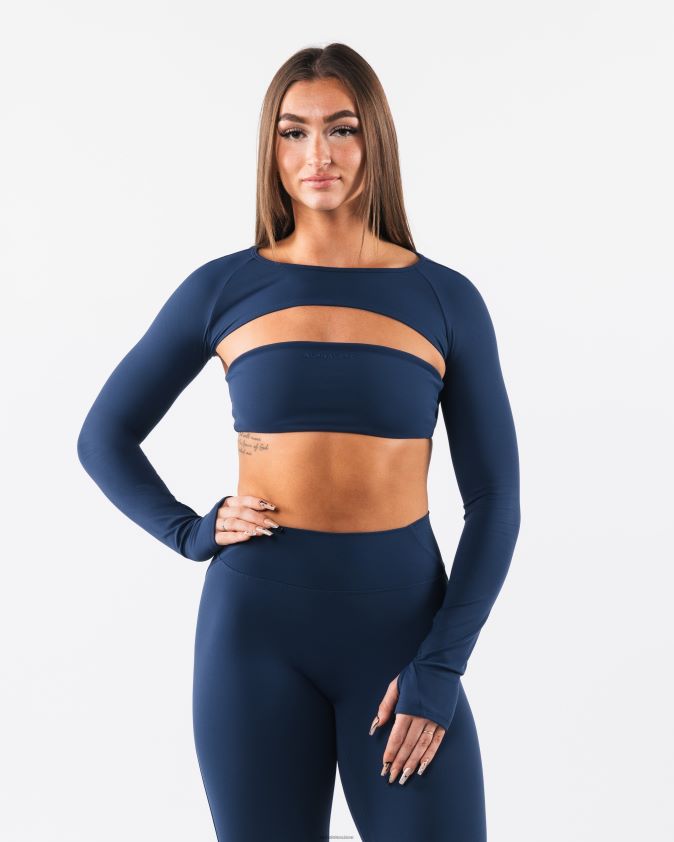 femmes vêtements 46FZDN243 Alphalete aura haussement d'épaules ls bleu d'encre