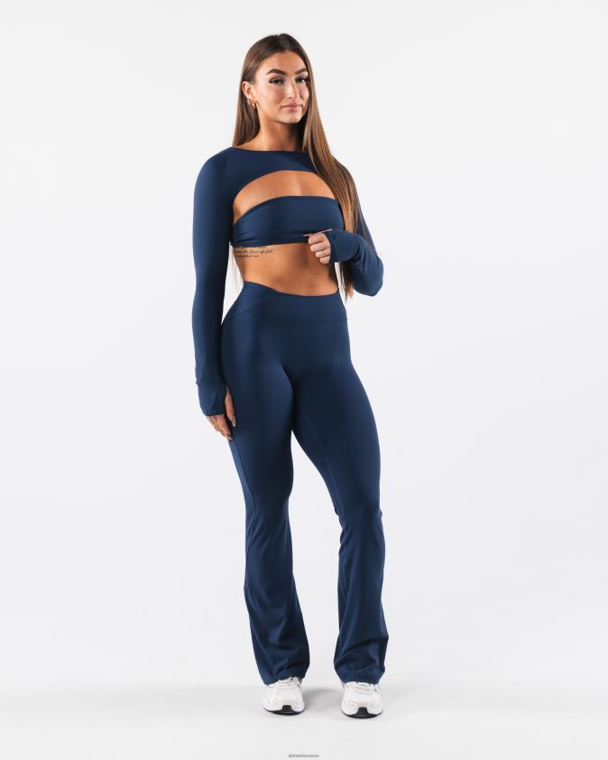 femmes vêtements 46FZDN243 Alphalete aura haussement d'épaules ls bleu d'encre
