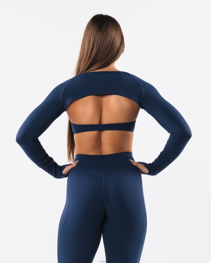 femmes vêtements 46FZDN243 Alphalete aura haussement d'épaules ls bleu d'encre
