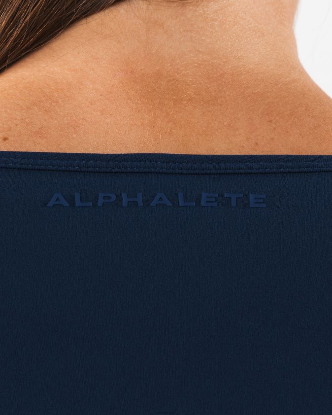 femmes vêtements 46FZDN243 Alphalete aura haussement d'épaules ls bleu d'encre