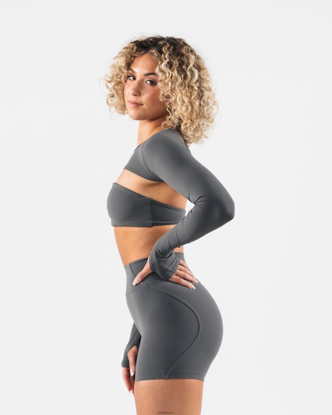 femmes vêtements 46FZDN245 Alphalete aura haussement d'épaules ls gris étain