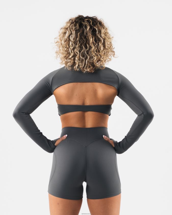 femmes vêtements 46FZDN245 Alphalete aura haussement d'épaules ls gris étain