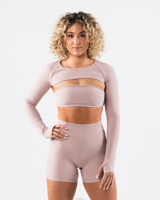 femmes vêtements 46FZDN247 Alphalete aura haussement d'épaules ls marron porcelaine