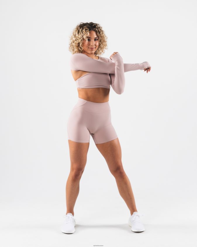 femmes vêtements 46FZDN247 Alphalete aura haussement d'épaules ls marron porcelaine