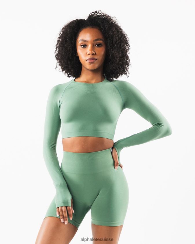femmes vêtements 46FZDN248 Alphalete culture stratus ls Vert Jade