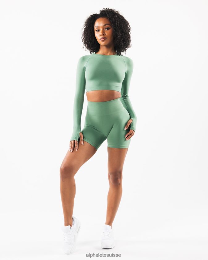 femmes vêtements 46FZDN248 Alphalete culture stratus ls Vert Jade