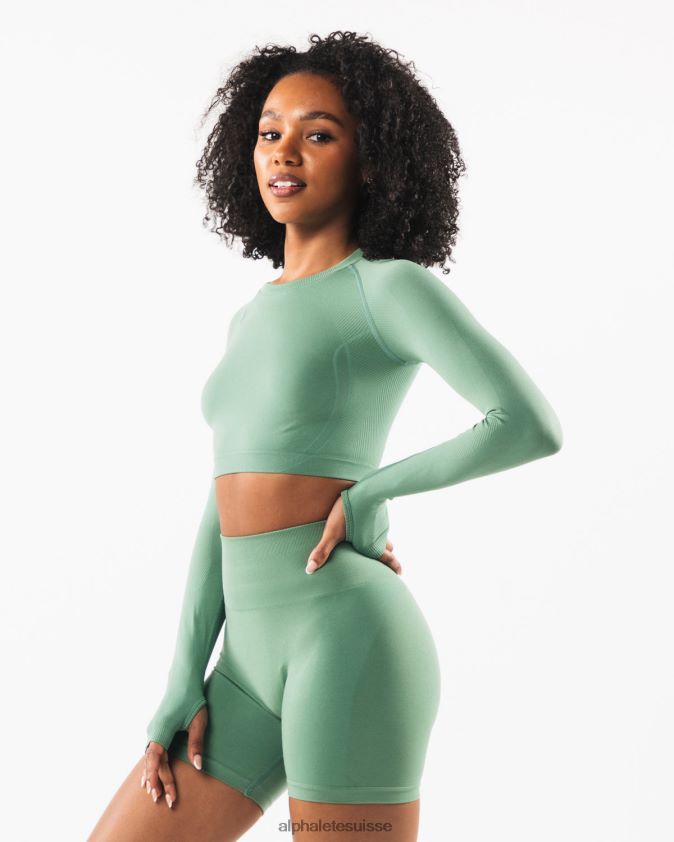 femmes vêtements 46FZDN248 Alphalete culture stratus ls Vert Jade