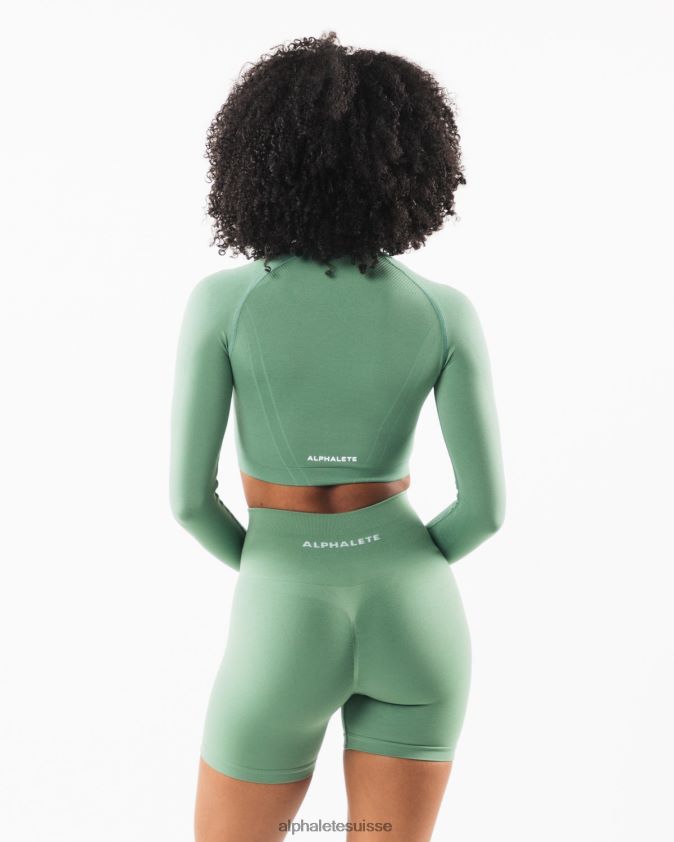 femmes vêtements 46FZDN248 Alphalete culture stratus ls Vert Jade