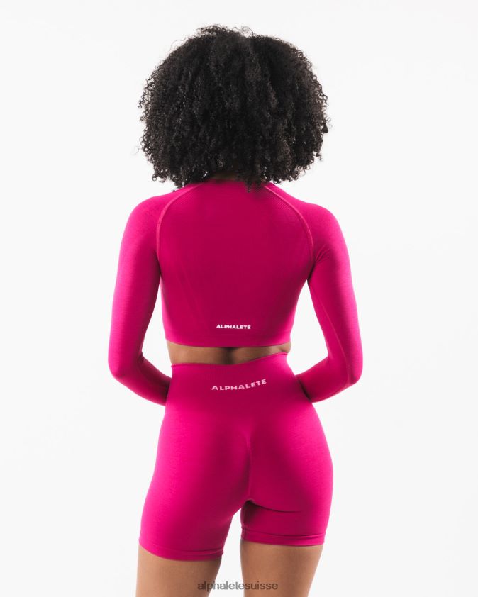 femmes vêtements 46FZDN249 Alphalete culture stratus ls rose magenta
