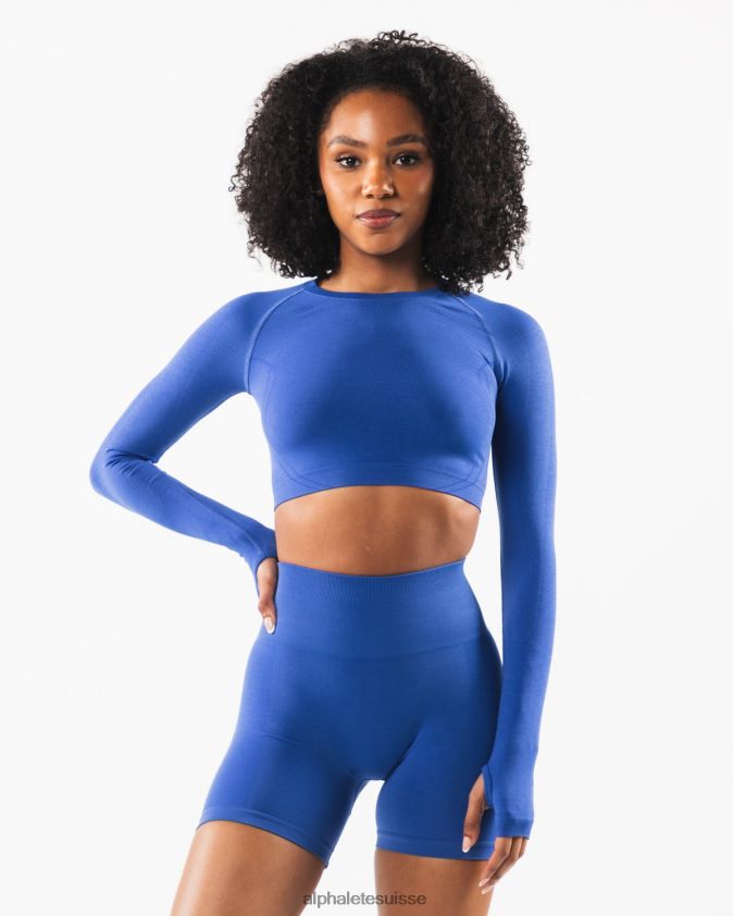 femmes vêtements 46FZDN251 Alphalete culture stratus ls bleu saphir