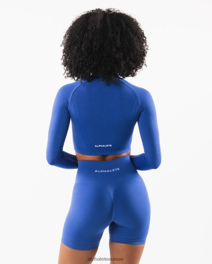 femmes vêtements 46FZDN251 Alphalete culture stratus ls bleu saphir