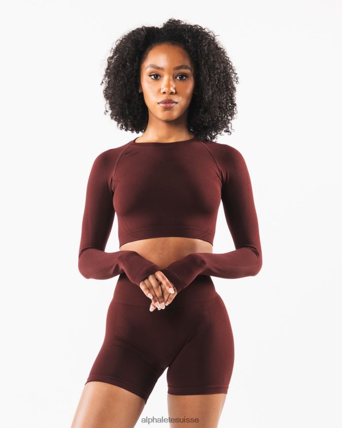 femmes vêtements 46FZDN252 Alphalete culture stratus ls sangria rouge