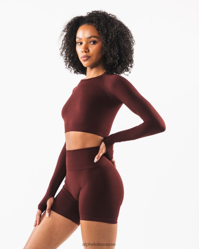 femmes vêtements 46FZDN252 Alphalete culture stratus ls sangria rouge