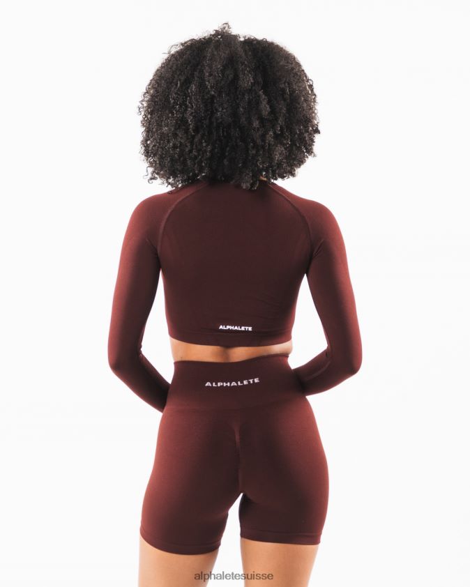 femmes vêtements 46FZDN252 Alphalete culture stratus ls sangria rouge