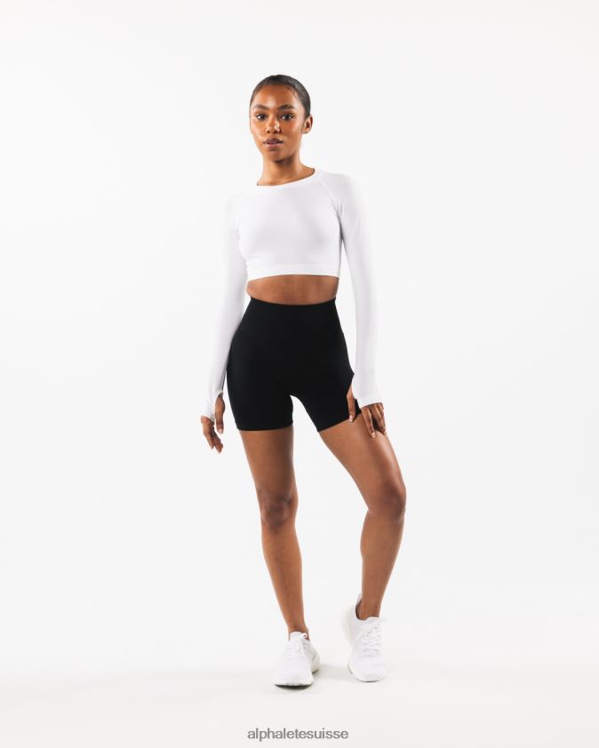 femmes vêtements 46FZDN253 Alphalete culture stratus ls blanc